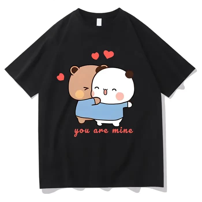 T-shirt imprimé de dessin animé mignon pour hommes et femmes, t-shirts en coton de haute qualité, ou