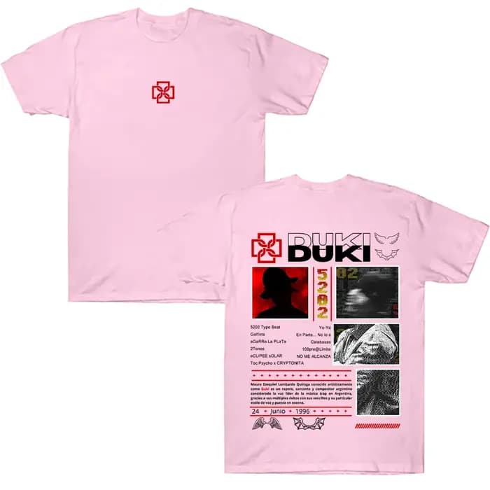 Rappeur Duki 5202 Hip Hop T-shirts Vintage Décontracté Streetwear