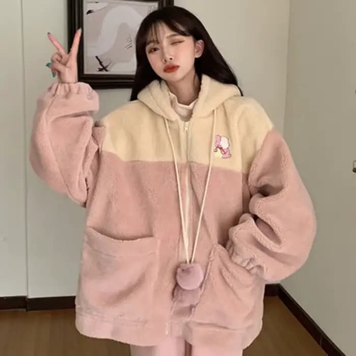 Sweats à capuche College dessin animé japonais Kawaii pour femmes