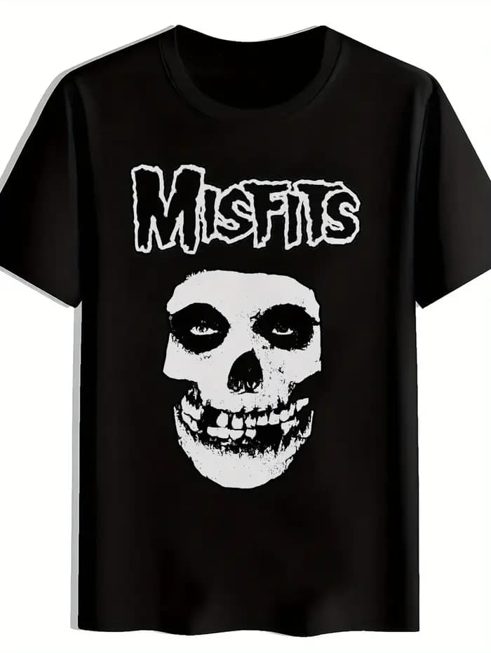 T-Shirt noir à manches courtes et col rond pour hommes, Design de groupe de Rock Vintage, décontract