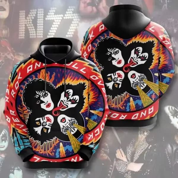 Vintage Kiss Band graphique impression 3D automne/hiver hommes sweats à capuche décontracté surdimensionné pull