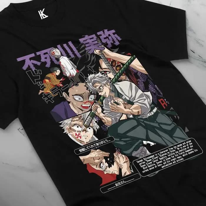 Sanemi Kokushibo chemise vent Hashira T-Shirt démon Slayer Anime