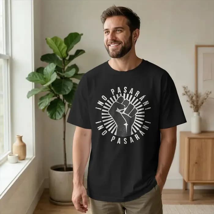 No Pasaran – T-shirts pour hommes avec slogan anti-fasciste