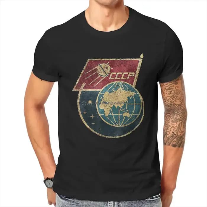 CCCP Original russe espace urss t-shirt classique mode hommes coton col rond
