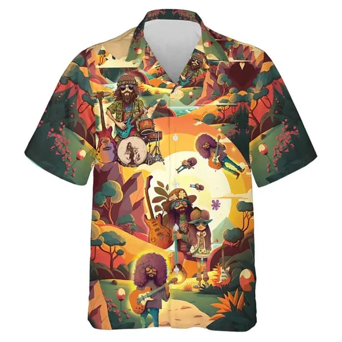 Chemises de plage Hiphelicopter Music Graphic pour hommes