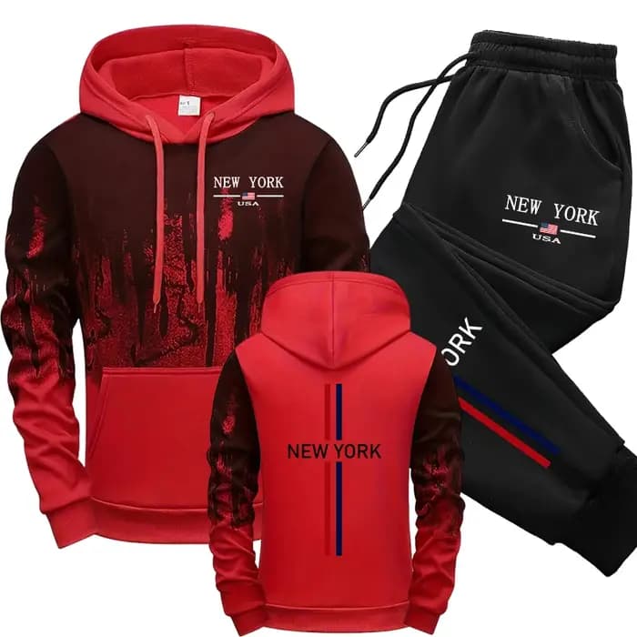 Ensemble homme sweat à capuche pantalons de survêtement automne hiver mode