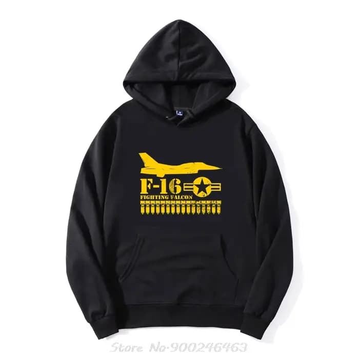 Hommes sweat à capuche surdimensionné F 16 combat Falcon (en détresse)