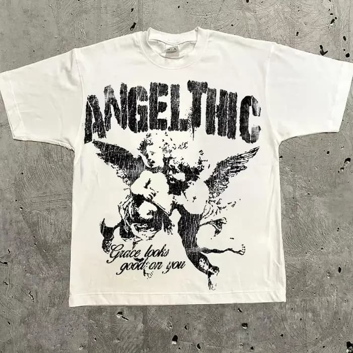 T-shirt surdimensionné avec lettres graphiques Harajuku Y2k pour hommes et femmes