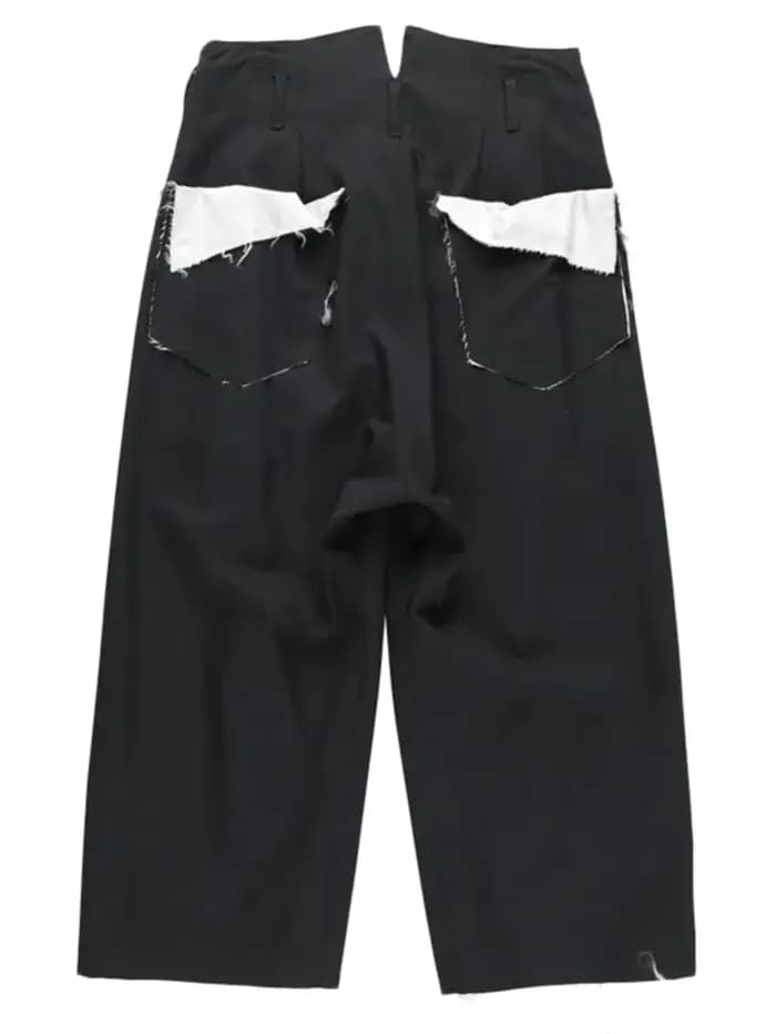 YAMAMOTO Pantalon court noir ample pour homme