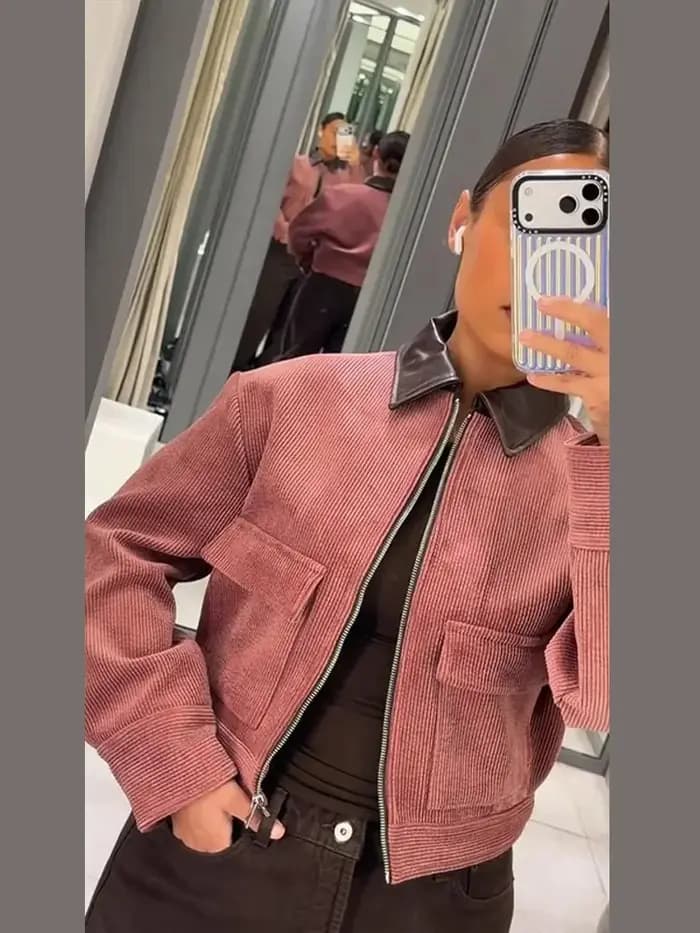 Blouson en velours côtelé pour femme