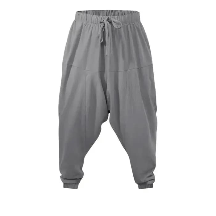 Sarouel pour hommes coton lin entrejambe bas confortable Streetwear coupe ample respirant léger pantalons longs hommes Joggers