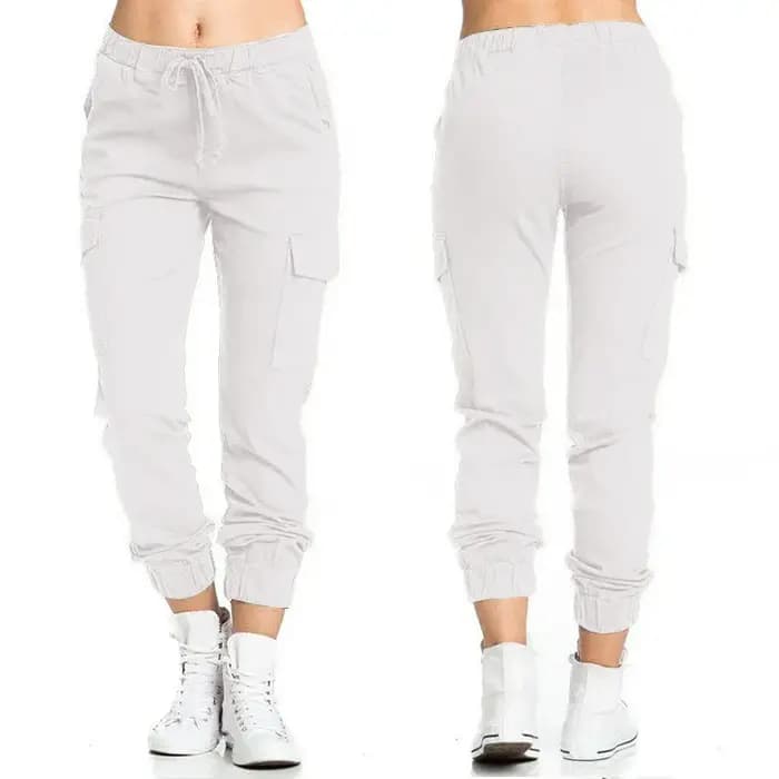 Nouveau pantalon cargo jogger uni pour femme