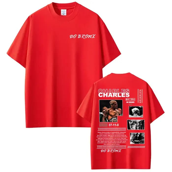 T-shirts imprimés Limited Charles Oliveira Do Bronx, vêtements pour hommes, mode streetwear classiqu
