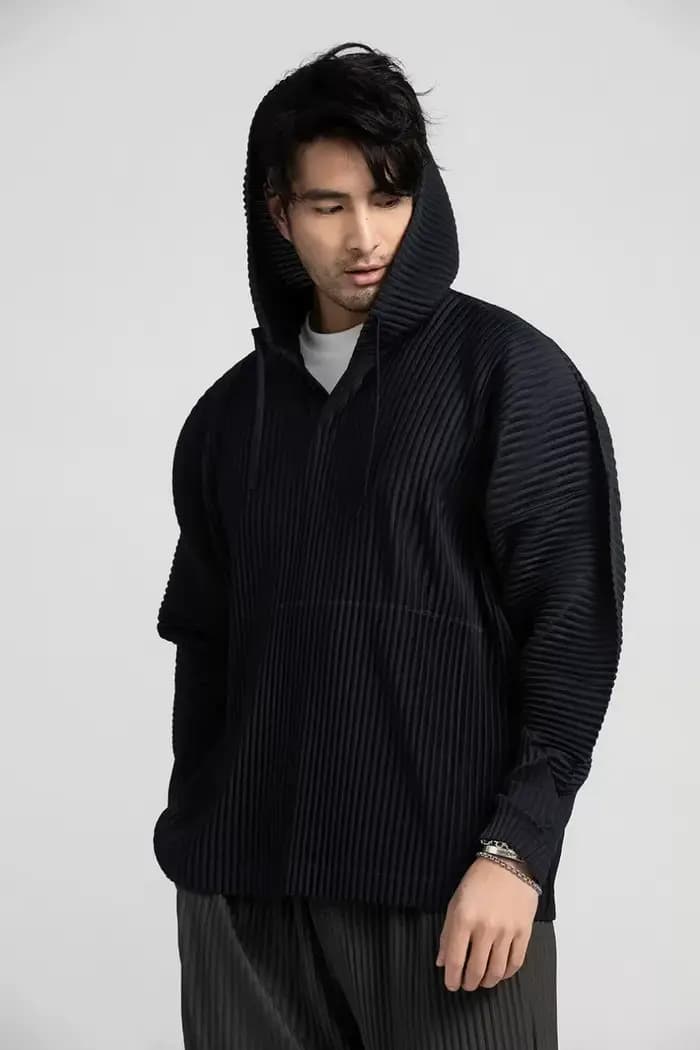 Ata Yake-Sweats à capuche plissés décontractés, pull Baggy Proximité Wstring Top, mode