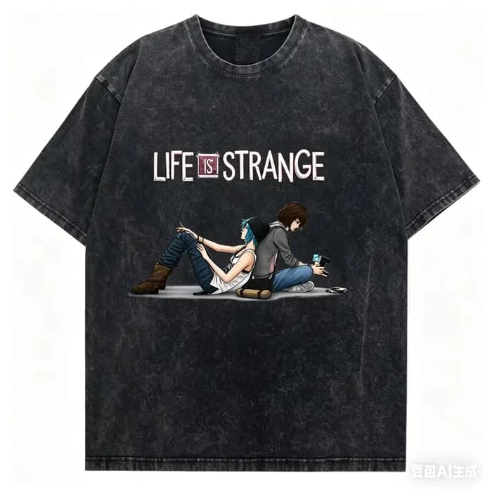 T-shirt délavé 2026 Life Is Strange pour les fans d'anime, vêtements de style tout au long de l'anné