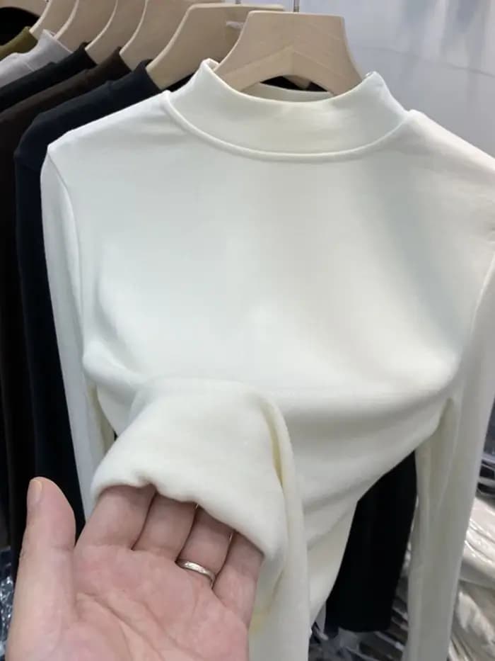 T-shirt blanc basique en pur coton de haute qualité pour femmes