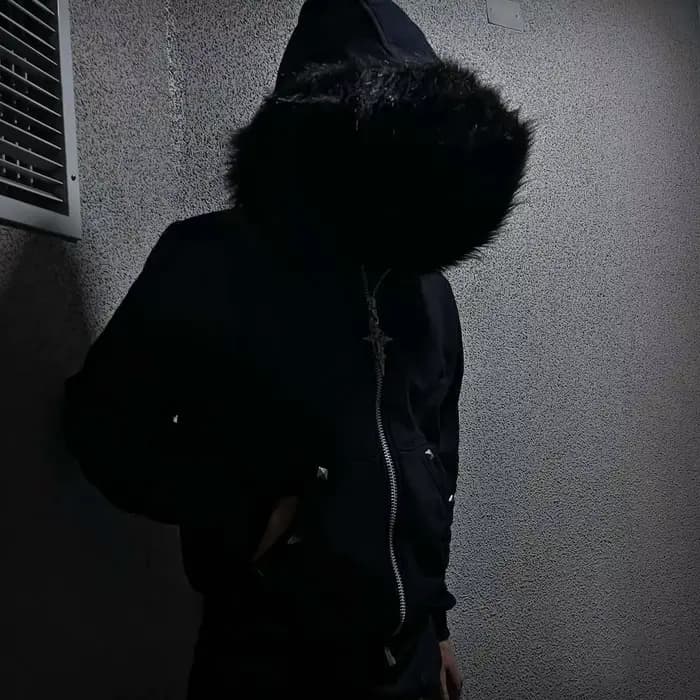 Sweat-shirt à capuche style Y2K en polaire sherpa moelleux