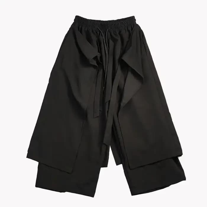 ARENS hommes Pantalon à jambes larges solide Joggers Streetwear taille élastique 2025 jupes irrégulières