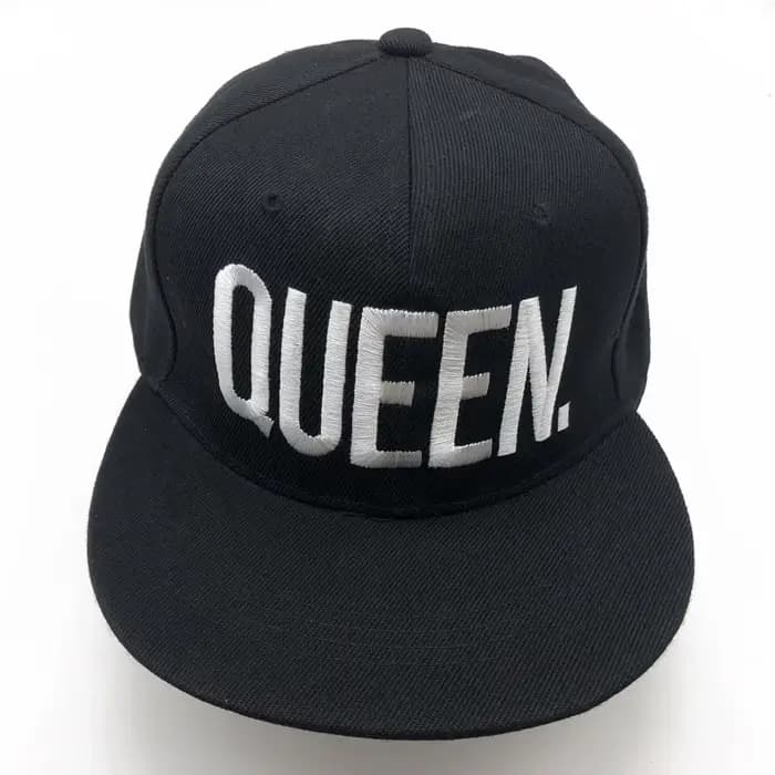 Casquette de baseball Snapback Hip Hop noire brodée QUEEN pour hommes et femmes