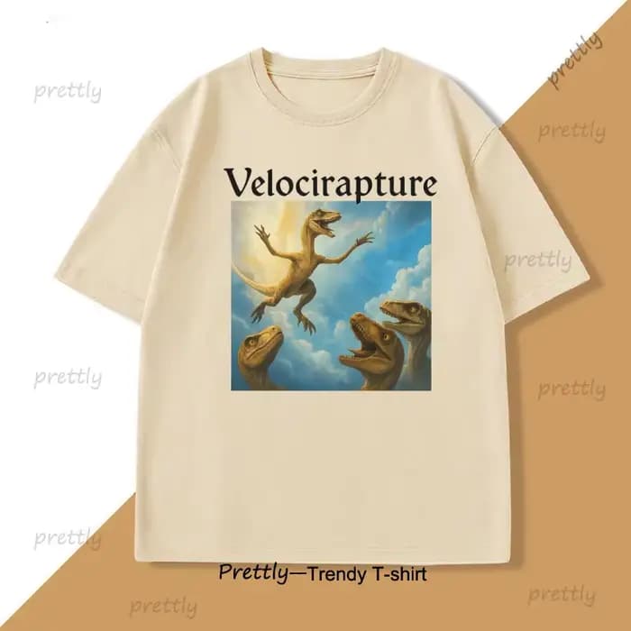 Velocirapture drôle dinosaure graphique T-Shirt hommes femmes Harajuku coton à manches courtes imprimé