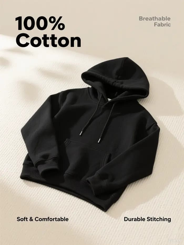 Sweat-shirt à capuche en coton