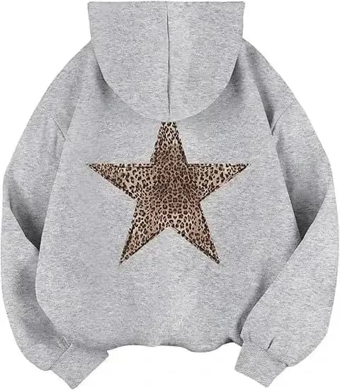 Sweat à capuche imprimé léopard Y2k