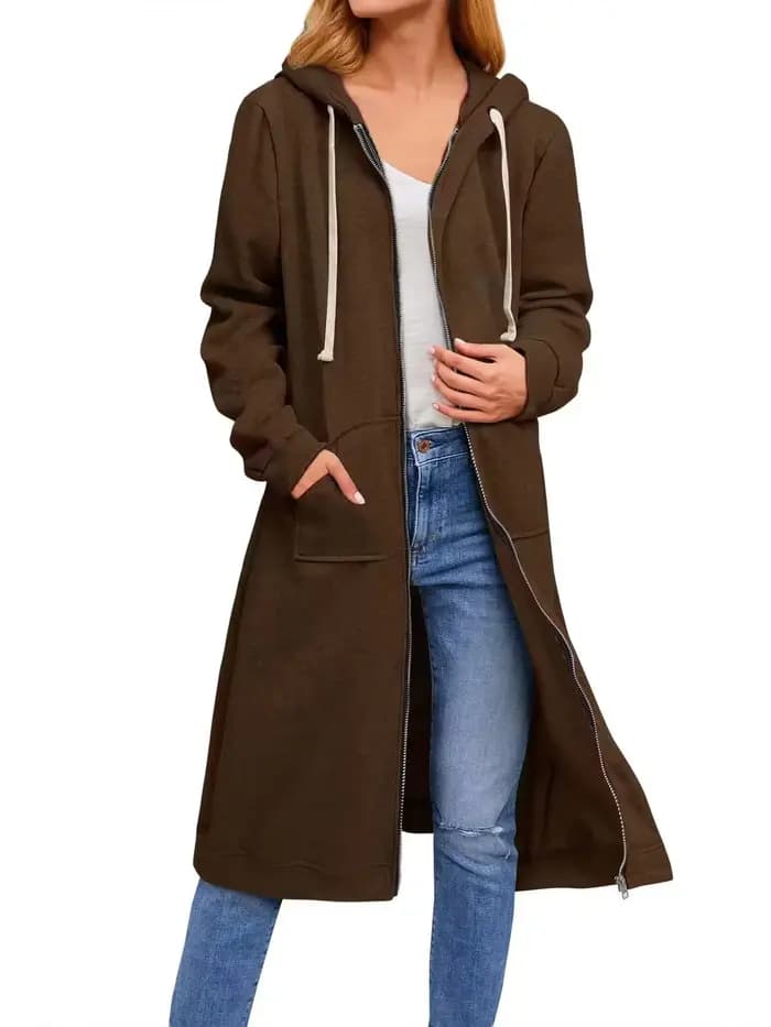 Sweats à capuche zippés pour femmes avec poches