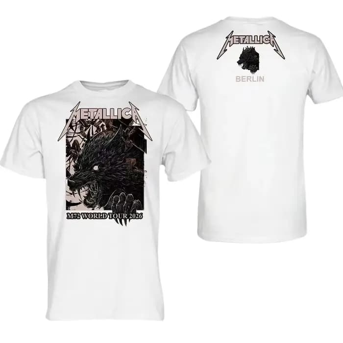 T-shirt unisexe en coton pour hommes et femmes, Metallica M72 Tour Berlin Olympiastadion Rock Merch