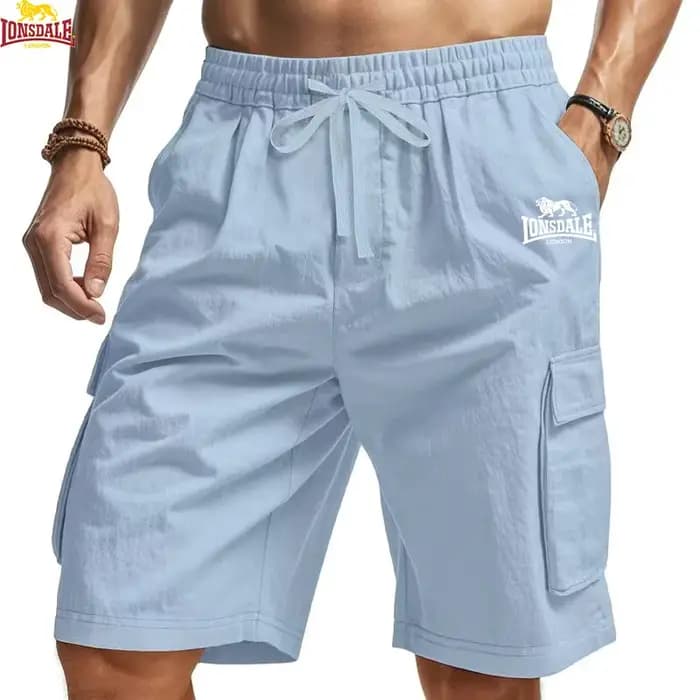 Nouveaux shorts amples pour hommes LONSDALE - Maillot de bain décontracté surdimensionné à plusieurs poches - Pantalon d'été à la mode et confortable