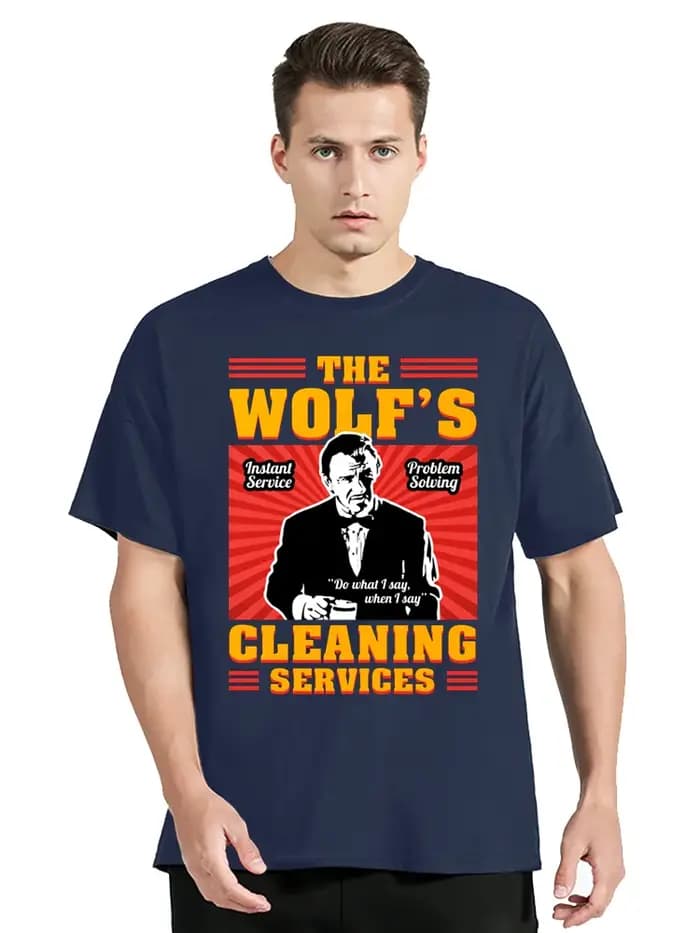 Film Pulp Fiction le loup Vintage T-Shirt vêtements pour hommes surdimensionné