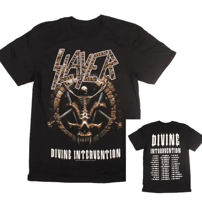 T-Shirt en coton avec image de la bande Hell Awaits Slayer, Streetwear d'été pour hommes et femmes