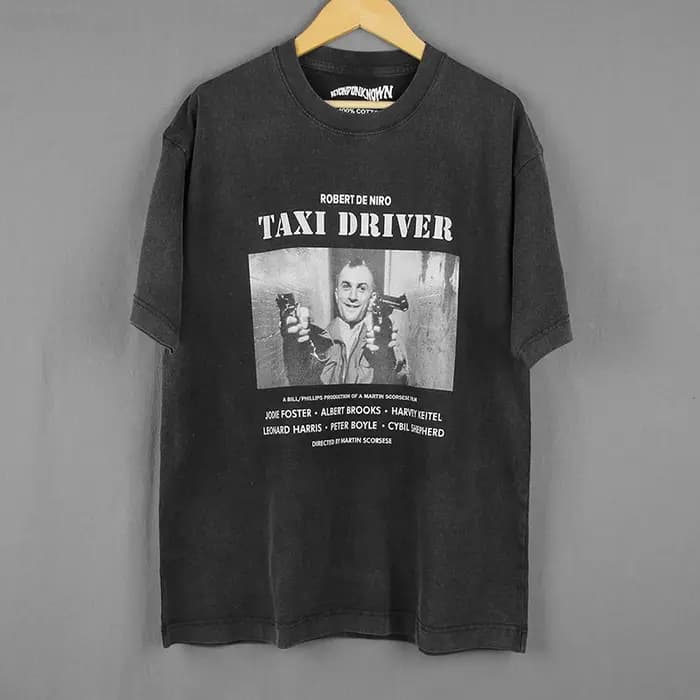 Chauffeur De Taxi T-Shirt Robert De Niro 70s 80S film naturel né tueurs hommes coton été lavé vêtements
