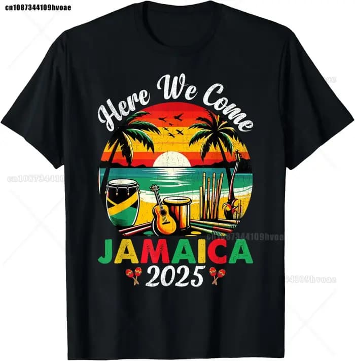 Rasta Reggae One Love Jamaica Rétro Vintage Sport Drapeau Jamaïcain T-shirts Graphique Coton Streetwear Manches Courtes Cadeaux D'anniversaire