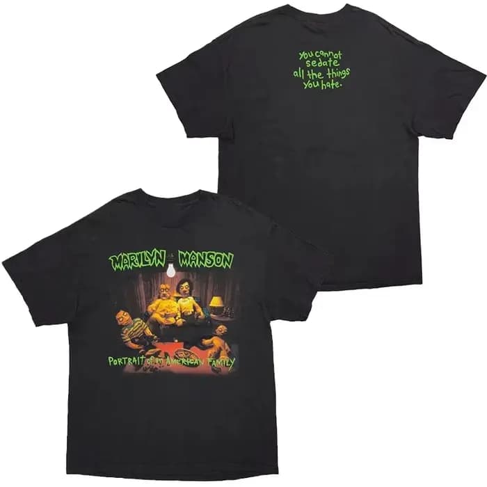 T-Shirt rétro Marilyn Manson en coton pour hommes et femmes, Streetwear d'été