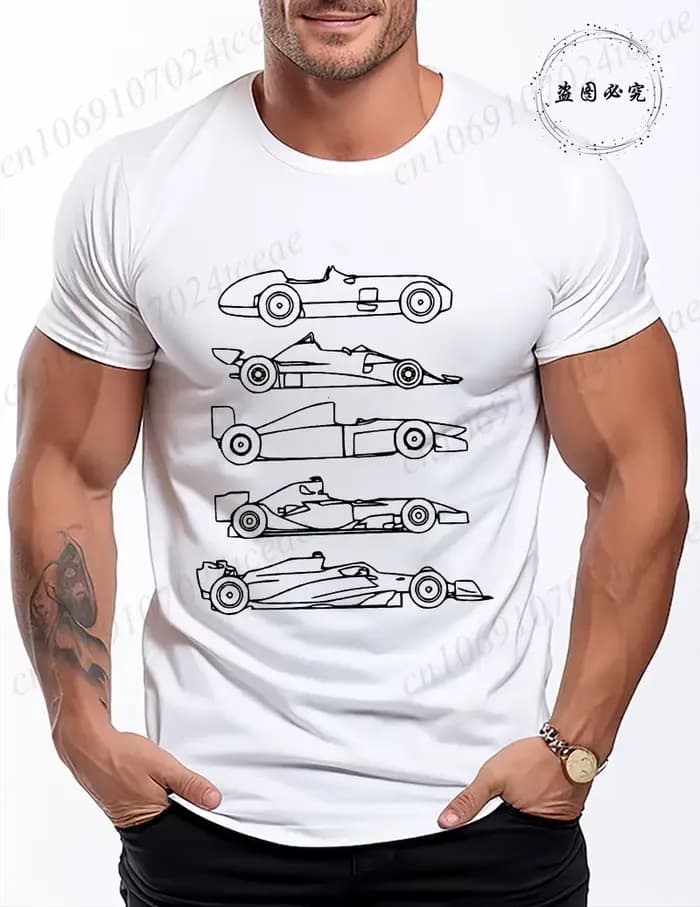 T-shirt vintage de course automobile pour hommes et femmes