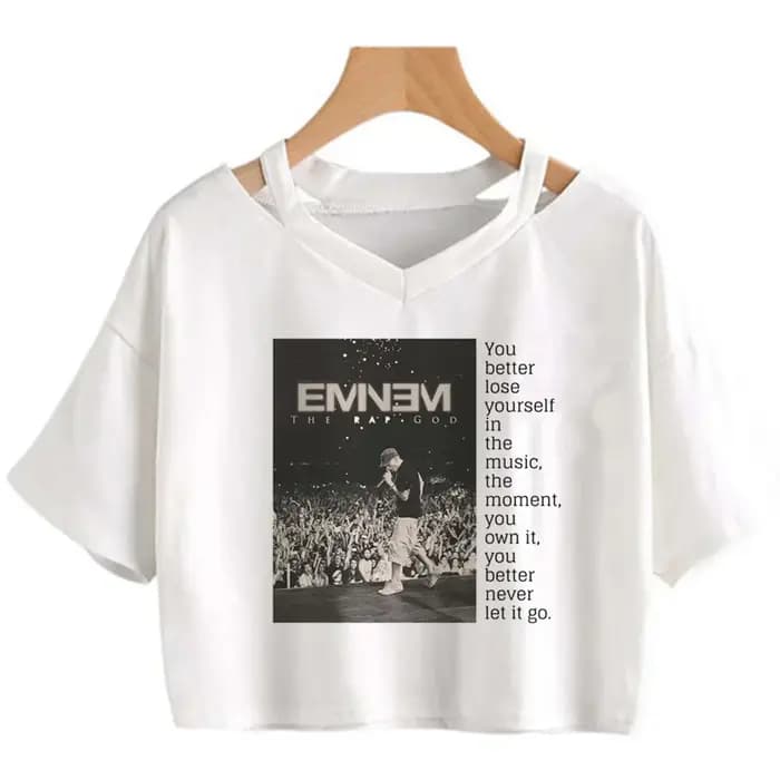 Eminem-Crop Top Esthétique Gothique pour Femme, Streetwear, Vêtements, Fairycore, Cyber, Y2K
