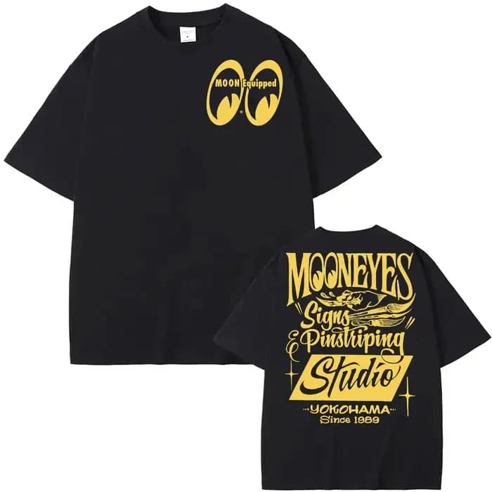 T-shirt graphique Mooneyes Moon Equipped Speed pour homme, streetwear, décontracté, pour femme, vête