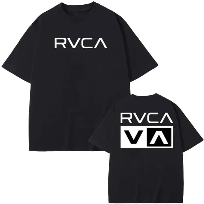 T-shirt RVCA noir en coton pour l'été