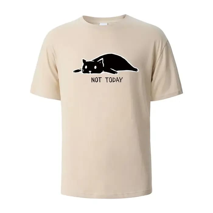 Pas aujourd'hui T-shirts imprimés drôles pour hommes 100% coton été respirant confortable hauts à ma