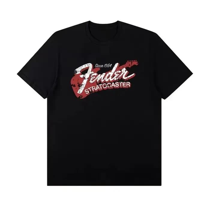 T-shirt Jimi Hendrix 2026 Nouveau motif guitare électrique en mélange de coton unisexe coupe oversize style Fender Rock Streetwear