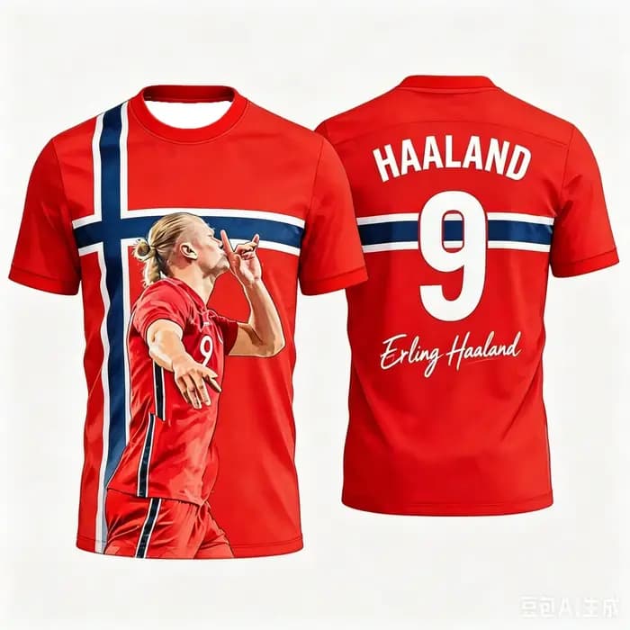 2026 Erling Haaland No # 9 Maillot de football norvégien T-shirt de sport pour homme Hauts à manches courtes Vêtements