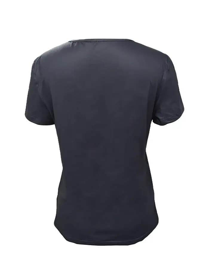 Chic crâne noir T-shirt femmes col en V à manches courtes été décontracté imprimé