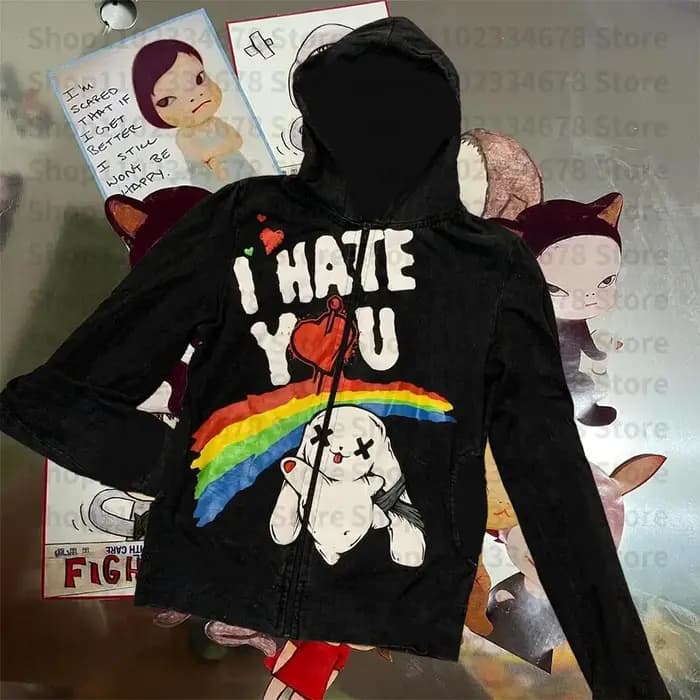 Sweats à capuche rétro grunge Mall Goth Jacket Coat