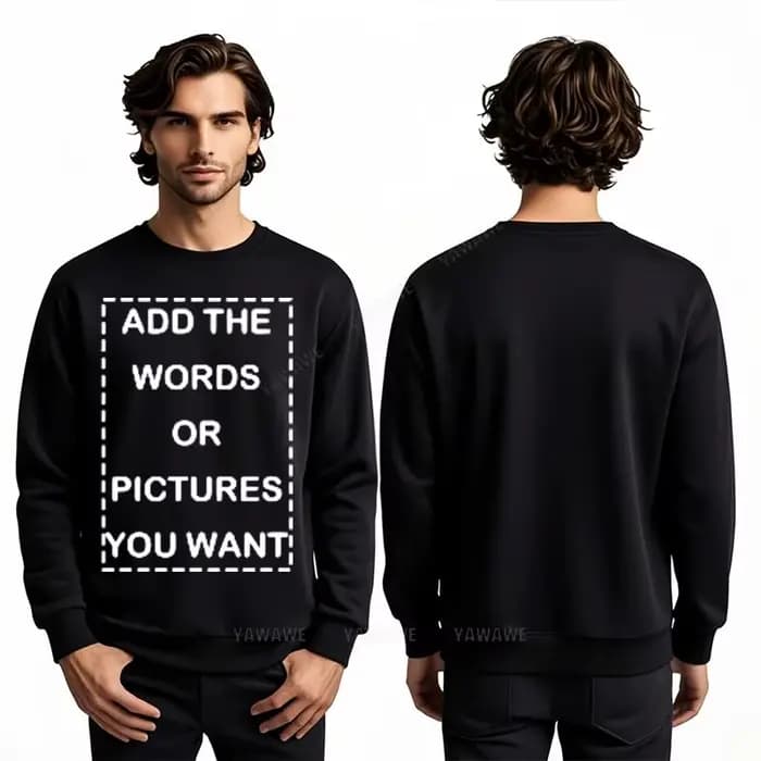 Sweat à capuche personnalisé col rond pull de mode ajouter votre propre message