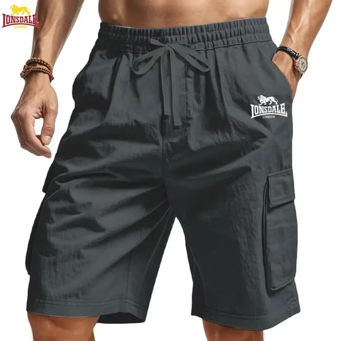 Nouveaux shorts amples pour hommes LONSDALE - Maillot de bain décontracté surdimensionné à plusieurs poches - Pantalon d'été à la mode et confortable