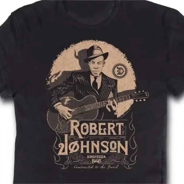 Nouveau T-shirt Légende Robert Johnson Été 2026 - T-shirt imprimé à col rond pour homme, décontracté