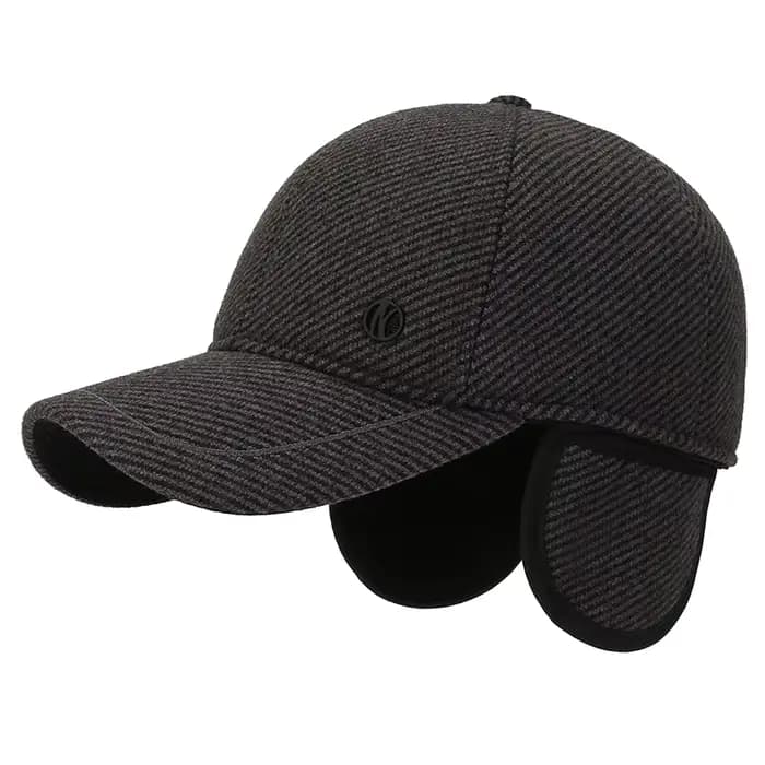 Casquette de baseball avec cache-oreilles réglables épais et chauds pour l'extérieur