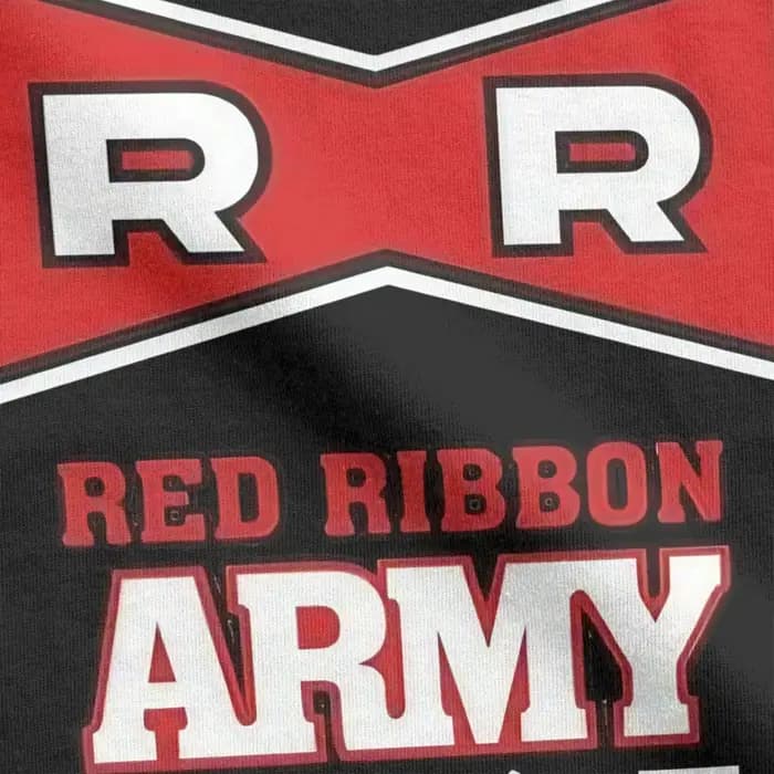 Logo Anime t-shirt pour hommes femmes coton nouveauté T-Shirts col rond ruban rouge armée