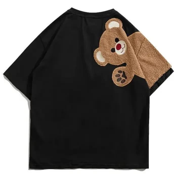 Nouveauté Été 2026 T-shirt Femme à Broderie Ours et Flocage