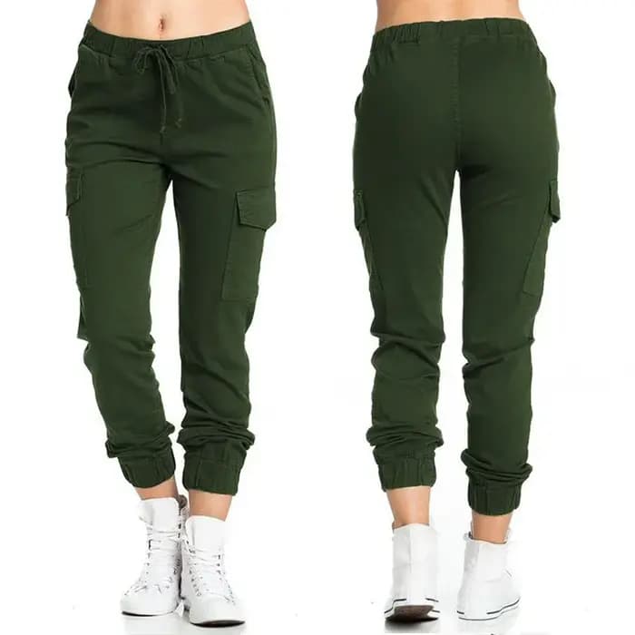 Nouveau pantalon cargo jogger uni pour femme
